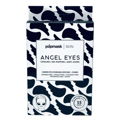 Popmask Angel Eyes Hydrogel Under-Eye Patches for Anti-Aging & Cooling with Caffeine and Cucumber Extract, 5 Pairs
