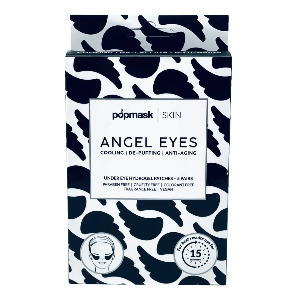 Popmask Angel Eyes Hydrogel Under-Eye Patches for Anti-Aging & Cooling with Caffeine and Cucumber Extract, 5 Pairs