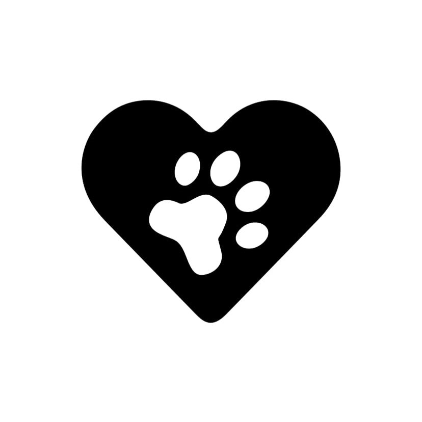 Heart with Paw Sticker for Pets 14x12cm in 21 Colors