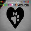 Heart with Paw Sticker for Pets 14x12cm in 21 Colors view 2