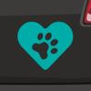 Heart with Paw Sticker - 21 Colors view 1