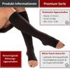 RIEMTEX Medical Compression Stockings Class 2 CCL2 23–32 mmHg, Open-Toe Calf Stockings for Women, PREMIUM Series 3211 (Size 1, Anthracite) view 3