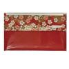 Japanese Kaishi Mino Washi Traditional Paper for Tea Ceremonies, with Colorful Yuzen Paper Case and Plastic Sweets Pick [Red], 145 x 175 mm view 1