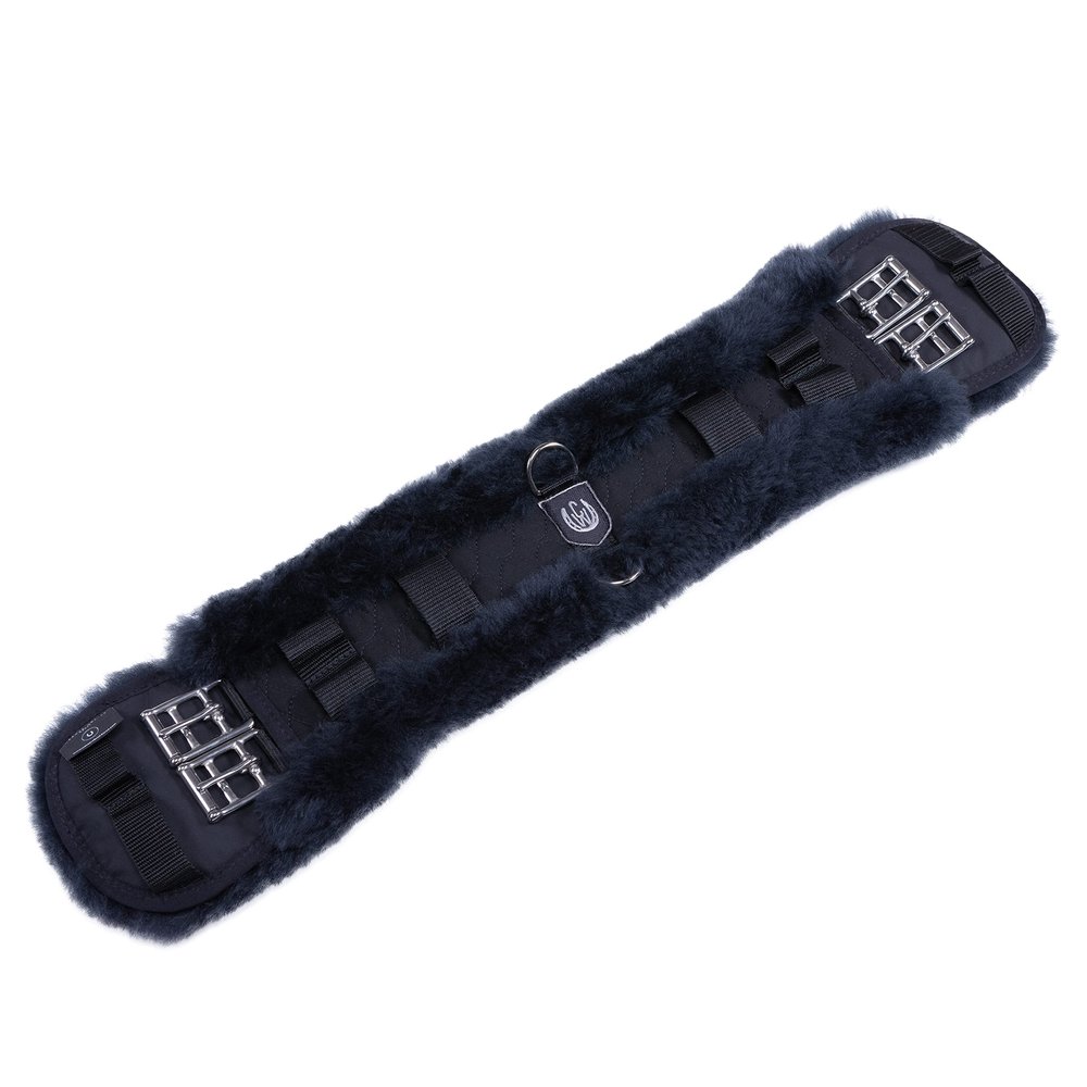Werner Christ Western Sheepskin Bar Girth, Anatomical Crescent Shape, Gray-Anthracite, 50 cm