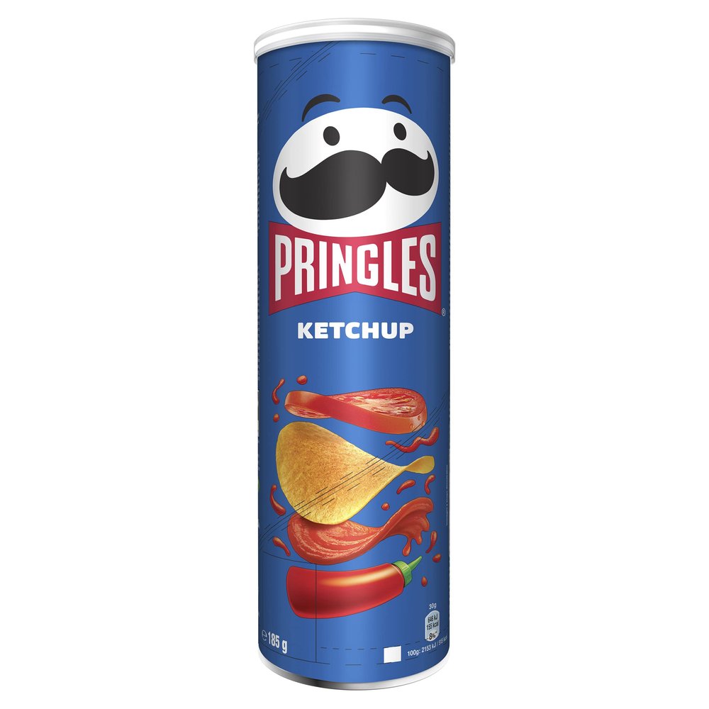 Pringles Ketchup (1 x 185 g) – Crispy Ketchup-Flavored Chips