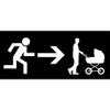 Emergency Exit Stroller Wall Decal, White Sticker, 103 x 45 cm view 2