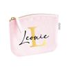 minimutz Personalized Makeup Bag for Girls with Name and Initial, Small, Pink (14 x 11 cm) view 1