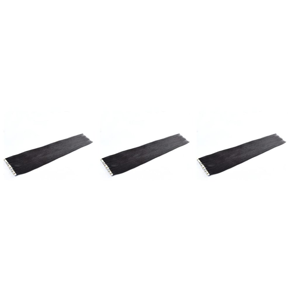 Lurrose 3-Piece Straight Clip-In Human Hair Extensions, Remy Tape-In Extensions