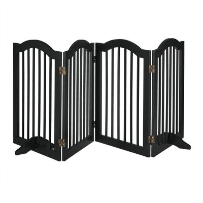 Relaxdays Freestanding Safety Gate, 92 x 205 cm, Folding, for Dogs and Children, Black