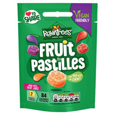 Rowntree's Vegan-Friendly Fruit Pastilles Sharing Bag 143 g (10 pieces)
