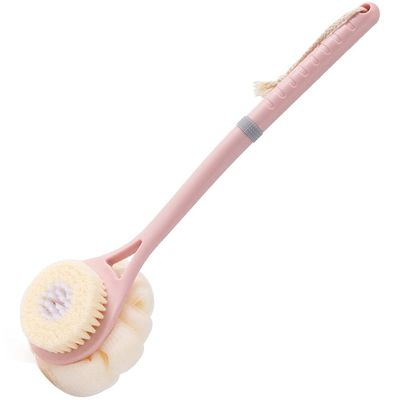 Double-Sided Body and Back Brush with Soft PBT Bristles, White