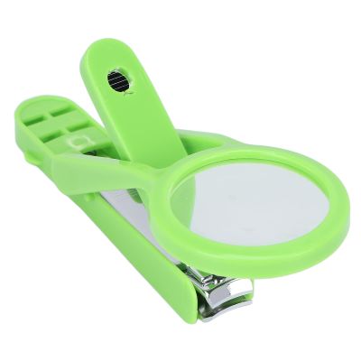 Magnifying Nail Clipper with Clear View, Adjustable Position, Stainless Steel, Green