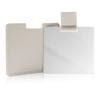 Unbreakable Stainless Steel Pocket Mirror with Gray PU Leather Case view 1