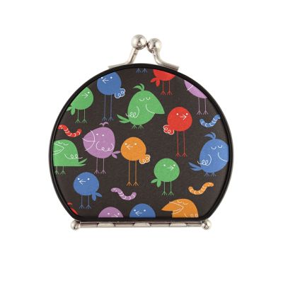 Vnurnrn Colorful Bird Foldable Compact Makeup Mirror for Handbags