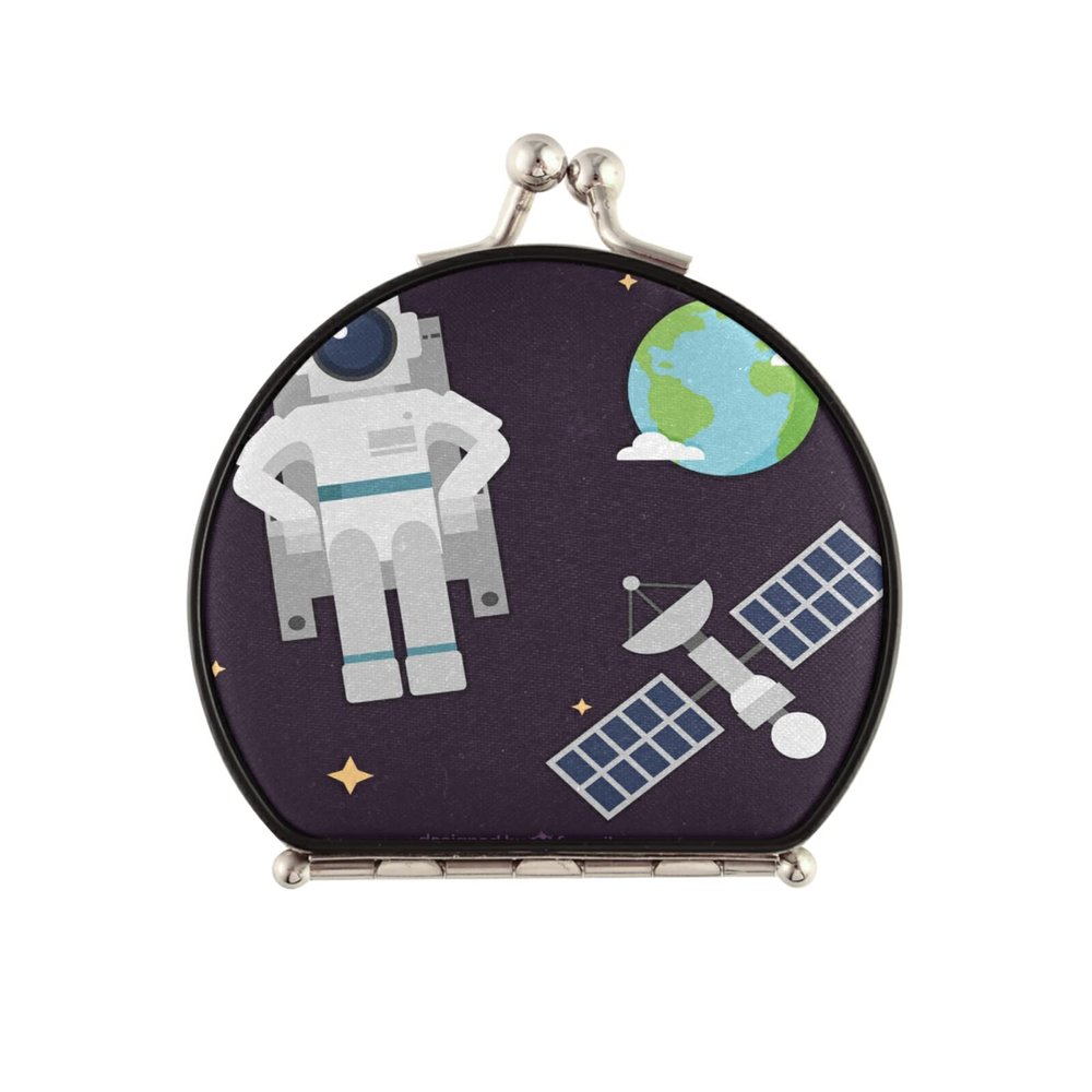 Vnurnrn Astronaut Galaxy Folding Compact Makeup Mirror