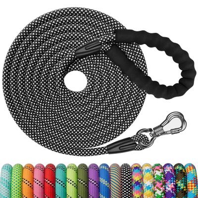 X XBEN 30 m Long Line for Dogs, 8 mm Heavy-Duty Training Leash with Padded Handle