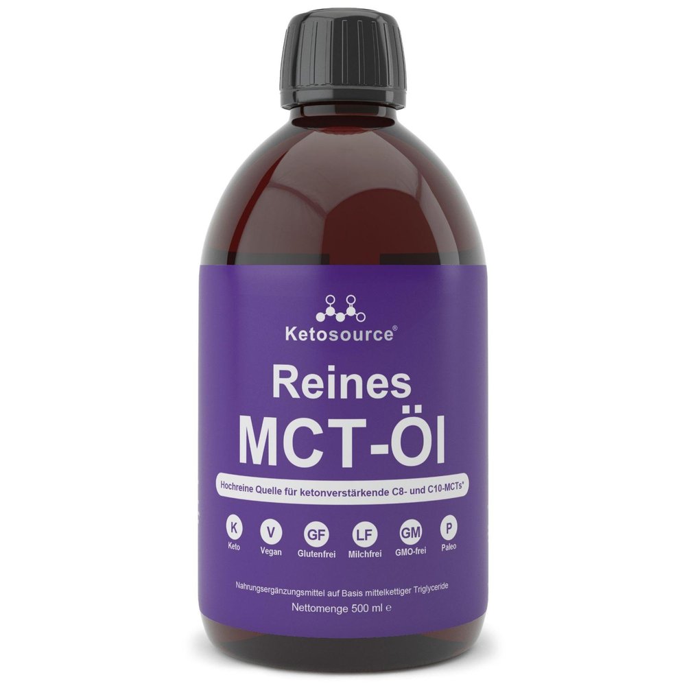 Pure MCT Oil | High-Purity MCT C8 and C10 Source | 500 ml Plastic Bottle