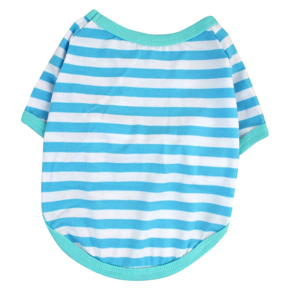 Striped Dog & Cat T-Shirt, Breathable Stretch Pet Shirt