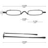 KOOSUFA Mini Narrow Metal Reading Glasses +1.75 for Men and Women, Black view 2
