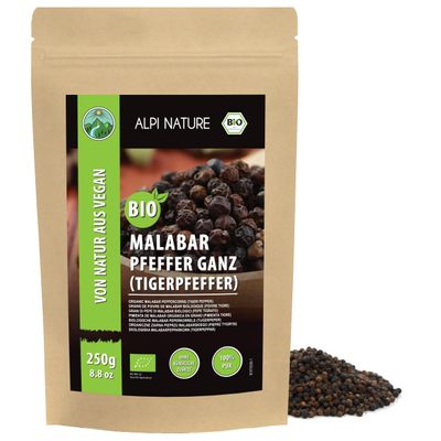 Alpi Nature Organic Malabar Black Peppercorns, Whole, 250 g