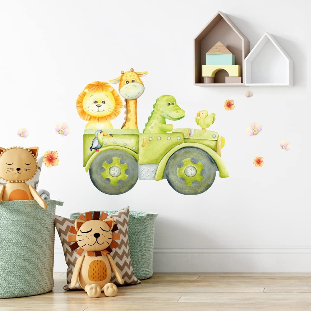 Kina R00606 Wall Stickers for Children's Bedroom, Jungle and Measurement Design, 100 x 30 cm