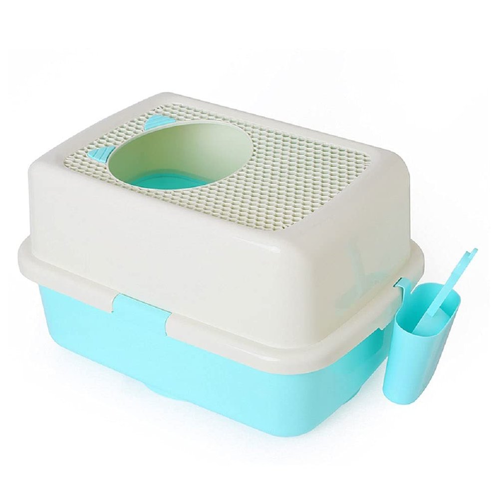 SUNESA Enclosed Cat Litter Box, Top-Entry, Splash-Proof, Color B
