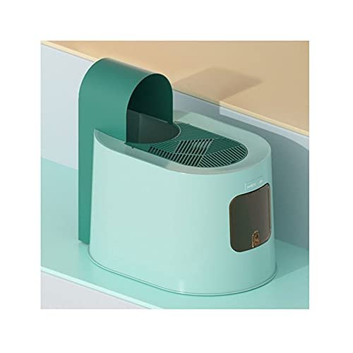 SUNESA Modern Semi-Enclosed Cat Litter Box, Splash-Resistant, Odor-Reducing, Color B