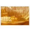 Liudan Hanging Bird Cage with Feeder, Round Gold Metal Cage view 2