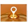 Liudan Hanging Bird Cage with Feeder, Round Gold Metal Cage view 3