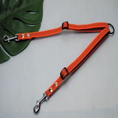 Adjustable 15 mm Rubberized ORANGE Coupler Twin Leash