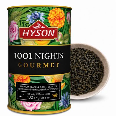 HAS QUALITEE Exotic Fruits Gourmet – Flavored Black & Green Ceylon Tea, Loose Leaf, 100 g (1001 Nights)
