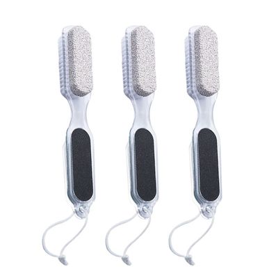 Lurrose 3-Piece Foot Scrubber and File Set, Callus Remover, White