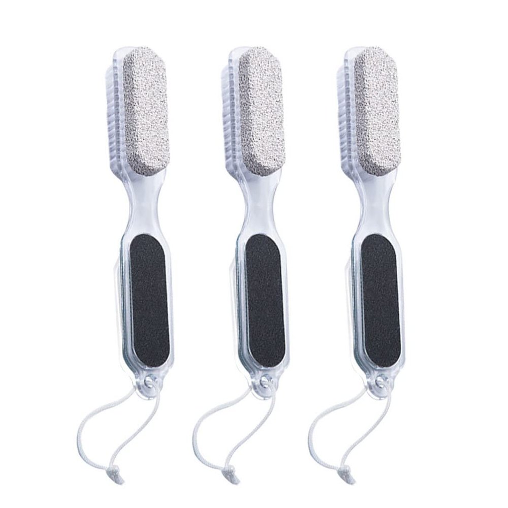 Lurrose 3-Piece Foot Scrubber and File Set, Callus Remover, White
