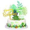 Bymivofun 15-Piece Palm Leaf Cake Toppers, Happy Birthday Cake Topper Set view 1