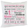 Kilala Personalized Pillow Gift for a Girl Starting School, with Name (Salmon/Gray) view 1