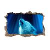 Kuletkear 3D Blue Wolf Wall Sticker, Wall Hole Effect, 113 x 75 cm view 1