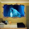 Kuletkear 3D Blue Wolf Wall Sticker, Wall Hole Effect, 113 x 75 cm view 3