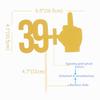 Gold Glitter 39+1 Happy Birthday Cake Topper with Middle-Finger Design view 3