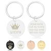 Uiopa Personalized Engraved Dog Tag, Round Stainless Steel Pet ID Tag view 1