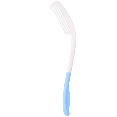 Hair Care Comb for Older Adults, Long-Handle Curved Comb, ABS + Silicone, for People with Hand Disabilities