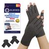 Doctor-Designed Compression Gloves, Fingerless Arthritis Hand Support, 2 Pairs, Gray, L view 1