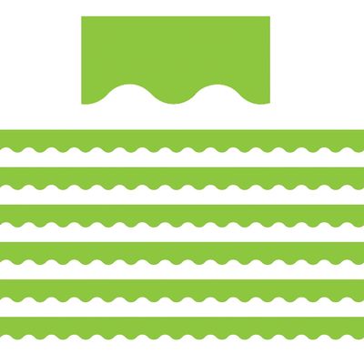 Lime Scalloped Border Trim, 35 Feet per Pack, 6 Packs