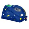 RIEODKFMHD Surgical Cap with Buttons for Long Hair, Space Stars, Rocket and Planets, 2-Pack, Multicolor 07, M/L view 1