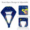 RIEODKFMHD Surgical Cap with Buttons for Long Hair, Space Stars, Rocket and Planets, 2-Pack, Multicolor 07, M/L view 3