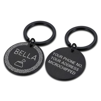 Personalized Dog ID Tag, Black Bone, S, 20 x 20 mm