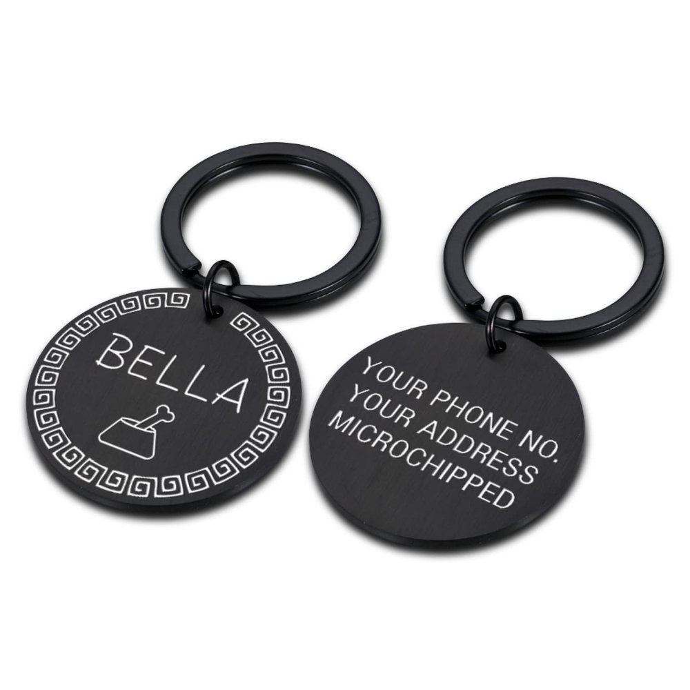 Personalized Dog ID Tag, Black Bone, S, 20 x 20 mm