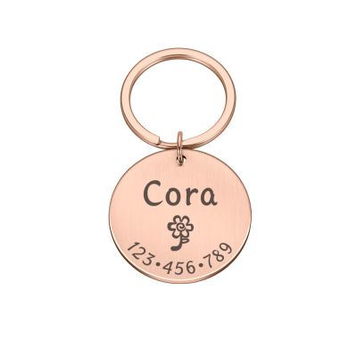 Personalized Rose Gold Pet ID Tag, 25 x 25 mm