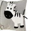 Glückspilz Personalized Name Pillow, Embroidered Baby Pillow, Zebra, Gray, 30 x 45 cm view 3