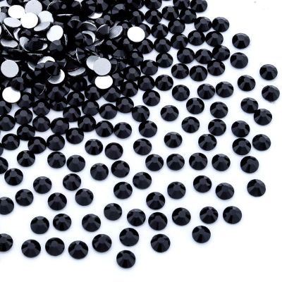 SS30 Glass Flat-Back Rhinestones for Nail Art, Crafts and Decoration, Black, 288 Pieces