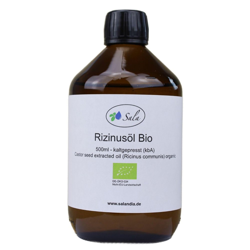 Sala Organic Cold-Pressed Castor Oil, 500 ml Glass Bottle